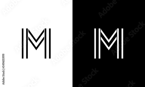 mono and /initial/letter/symbol/icon m or mm line art abstract modern logo design
