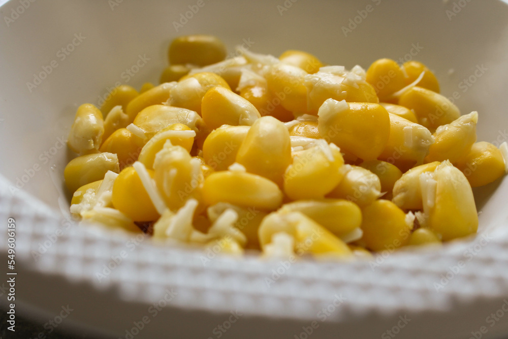 Jasuke (Jagung Susu Keju) is a traditional Indonesian snack, steamed sweet corn mixed with milk and grated cheese. Jasuke (Jagung Susu Keju) is a traditional Indonesian snack, steamed sweet corn mixed with milk and grated cheese.