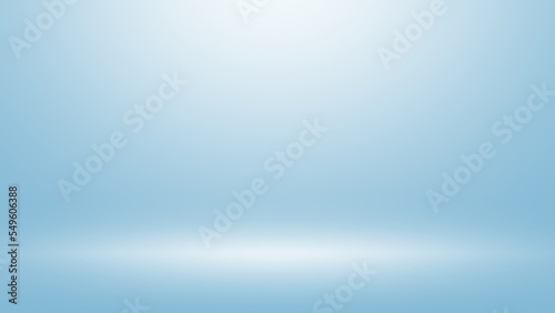 Empty light blue room with gradient light blue background and Light blue abstract effect background. Christmas, valentine's day, new year concept