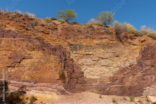 Layers of Ochre in the West MacDonnell Ranges  Northern Territory  Australia
