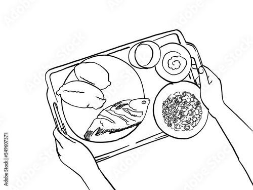 An Illustration of a tray of Lumanda and cola photo