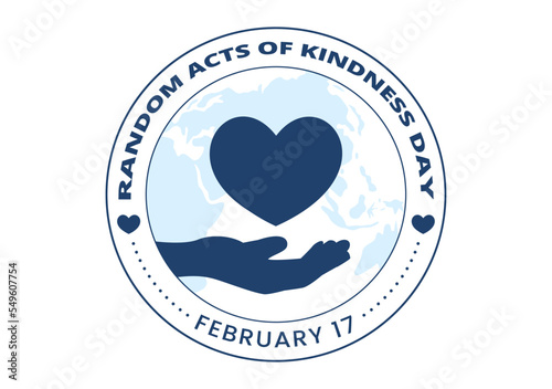 Random Acts of Kindness on February 17th Various Small Actions to Give Happiness in Flat Cartoon Hand Drawn Template Illustration