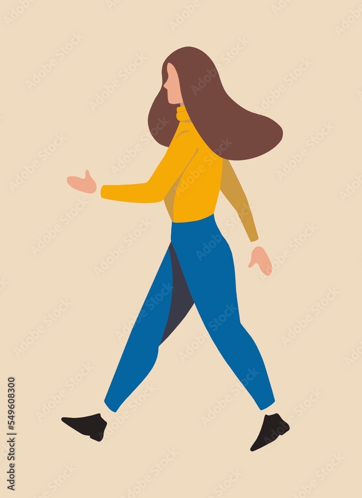 Drawing Of A Woman Walking