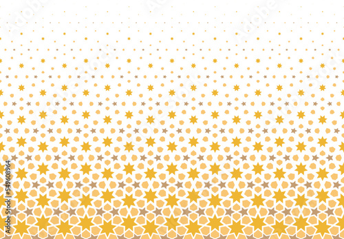 Geometric pattern of color figures on a white background.Arabic ornament.Option with a AVERAGE fade out.SCALE method