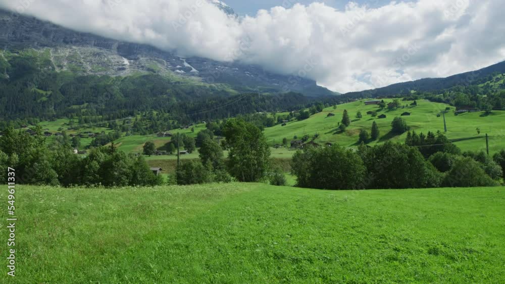 Jungfrau Region seen from a train, Switzerland Jungfrau Region seen from a train, Switzerland