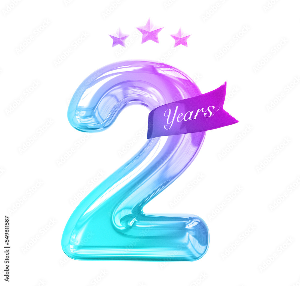 2 years anniversary numbers gradient with generative AI 2 years anniversary numbers gradient with generative AI