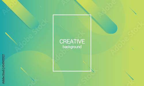 Abstract green and yellow color background. Dynamic shapes composition. Banner, brochure, poster, cover, business presentation template element. Vector illustration EPS 10.