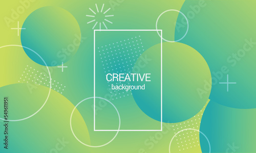 Abstract green and yellow color background. Dynamic shapes composition. Banner, brochure, poster, cover, business presentation template element. Vector illustration EPS 10.