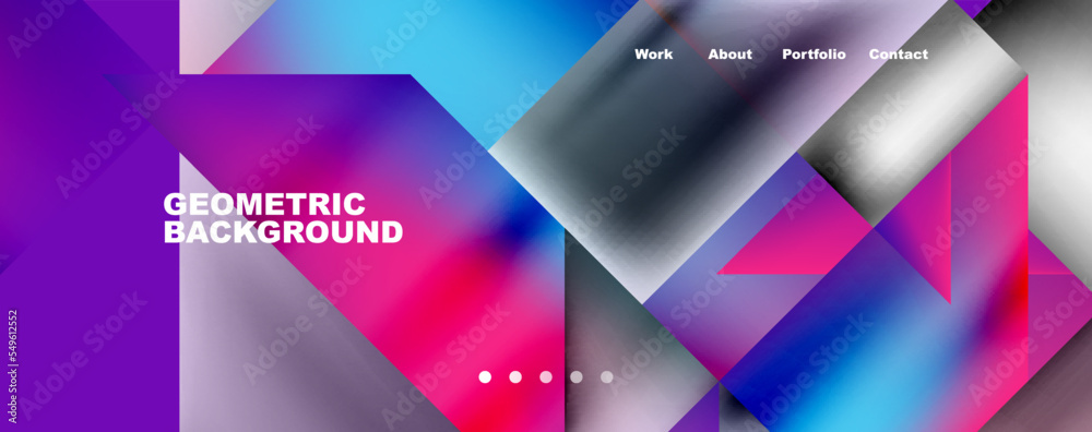 Trendy minimal geometric composition abstract background. Triangle fluid bright colors backdrop. Vector Illustration For Wallpaper, Banner, Background, Card, Book Illustration, landing page