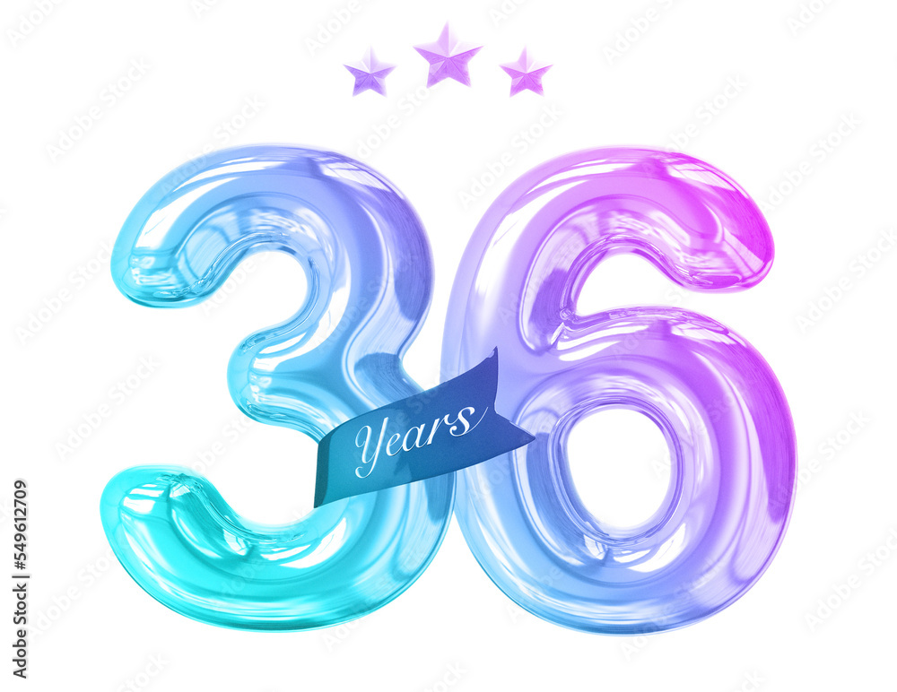 36 years anniversary numbers gradient with generative AI 36 years anniversary numbers gradient with generative AI