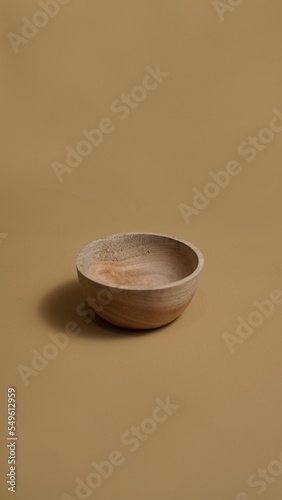 Single Object Bowl in An Empty Light Chocolate Empty Background
