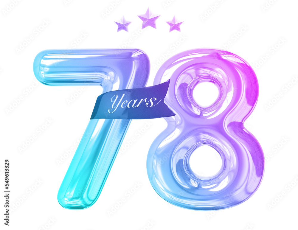 78 years anniversary numbers gradient with generative AI 78 years anniversary numbers gradient with generative AI