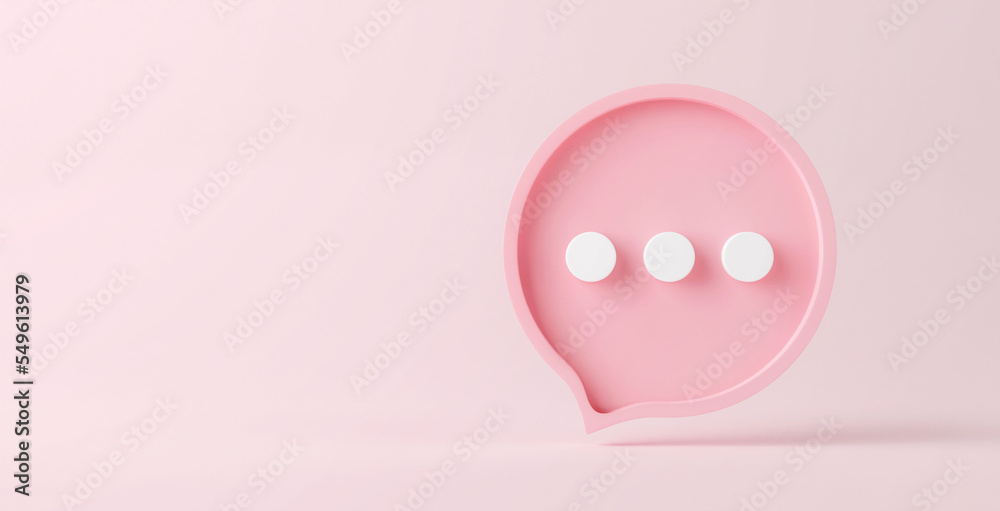 Blank speech icon dialog bubble isolated on pink 3d background with pink message speak symbol or communication talk chatting balloon sign and social chat dialogue button simple conversation. Blank speech icon dialog bubble isolated on pink 3d background with pink message speak symbol or communication talk chatting balloon sign and social chat dialogue button simple conversation.