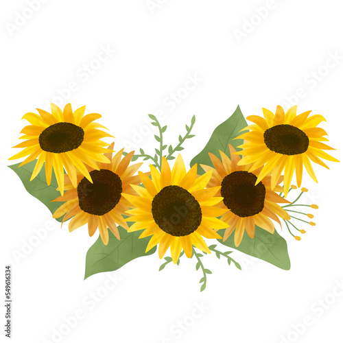 Fototapeta Naklejka Na Ścianę i Meble -  Sunflower wreath