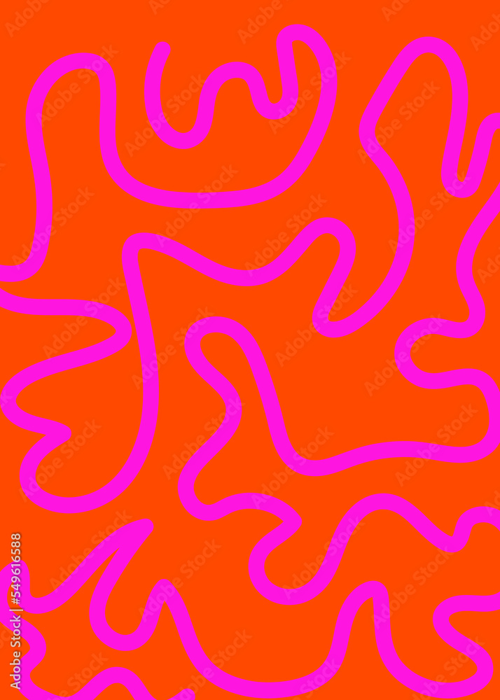 Bright Colour Squiggly Lines Background 