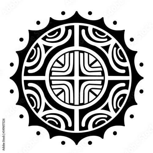 Polynesian circle tattoo design.  Aboriginal samoan. Vector illustration.