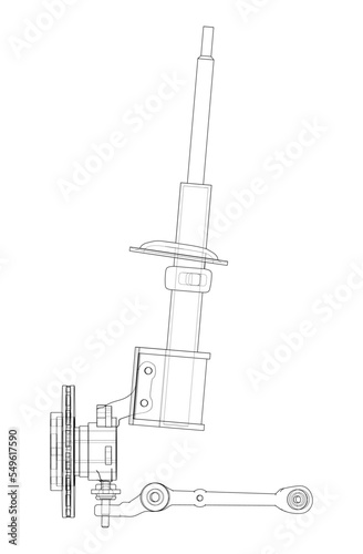 Car suspension with shock absorber