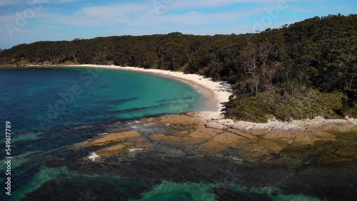 Aerial view over the Murrays beach in Jervis bay, New South Wales, Australia photo