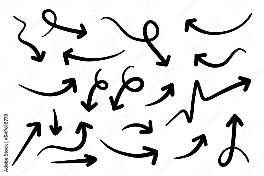 hand drawn arrow set. Doodle vector illustration. hand drawn arrow set. Doodle vector illustration.