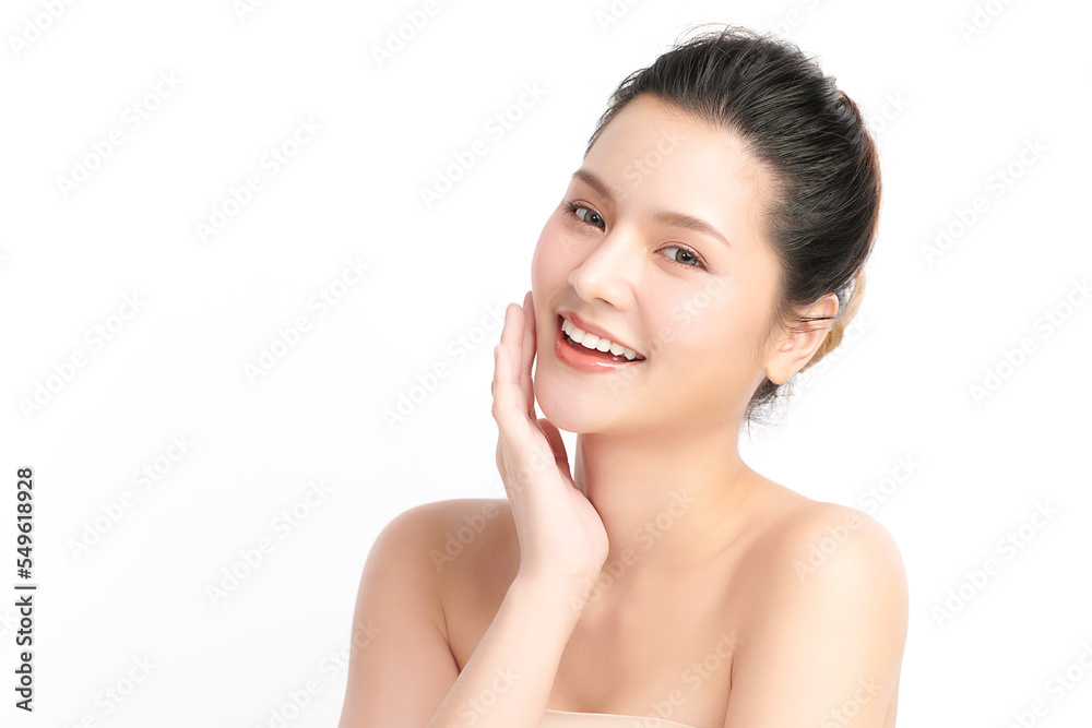 Beautiful young asian woman with clean fresh skin on white background, Face care, Facial treatment, Cosmetology, beauty and spa, Asian women portrait. Beautiful young asian woman with clean fresh skin on white background, Face care, Facial treatment, Cosmetology, beauty and spa, Asian women portrait.