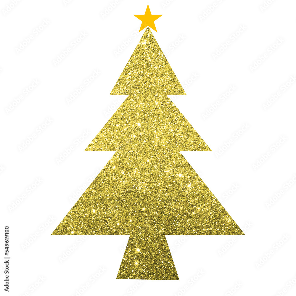 Obraz premium Gold Glitter Christmas Tree