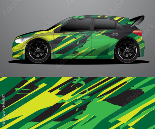 Rally car decal graphic wrap vector  abstract background