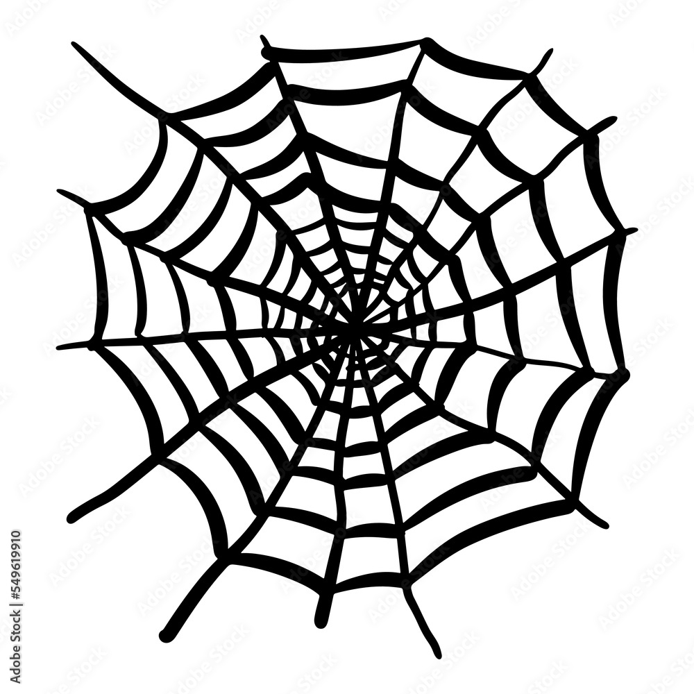 Obraz premium Doodle sketch style of Spider webs hand drawn illustration for concept design.