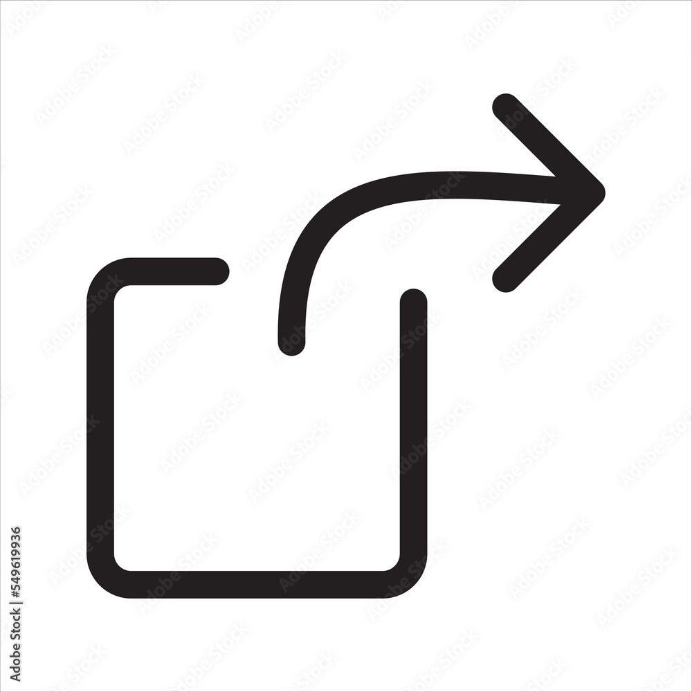 Share box icon. Vector and glyph Share box icon. Vector and glyph