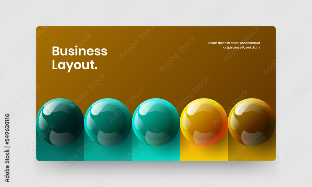 Creative handbill design vector illustration. Colorful realistic balls placard template.