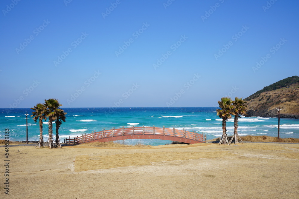 beautiful seaside bridge and people beautiful seaside bridge and people