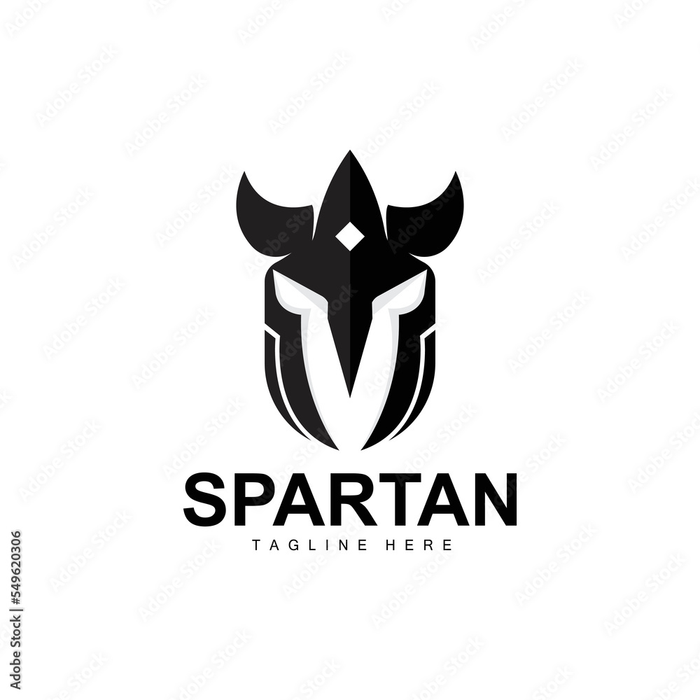 Spartan Logo, War Helmet Suit Vector, Barbarian Armor Icon, Viking, Gym ...