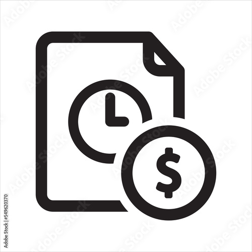 Cash file icon. Business and finance file icon. Vector and glyph