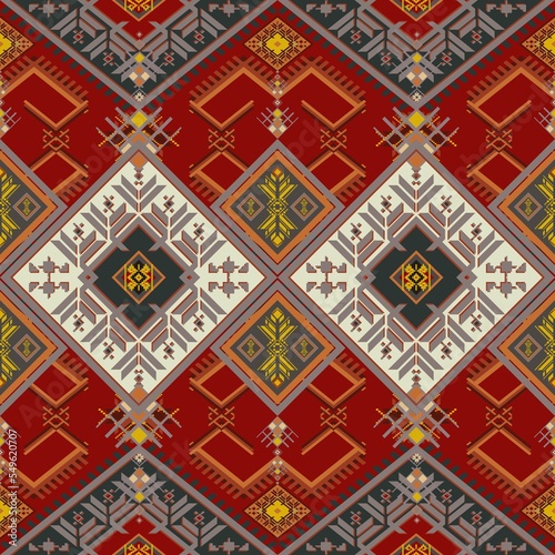 Balboonnol flower abstract ethnic geometric pattern design for background or wallpaper pattern traditional Design for a background. Carpet. Wallpaper. Clothing. Wrapping. Batik. Fabric. sarong. photo