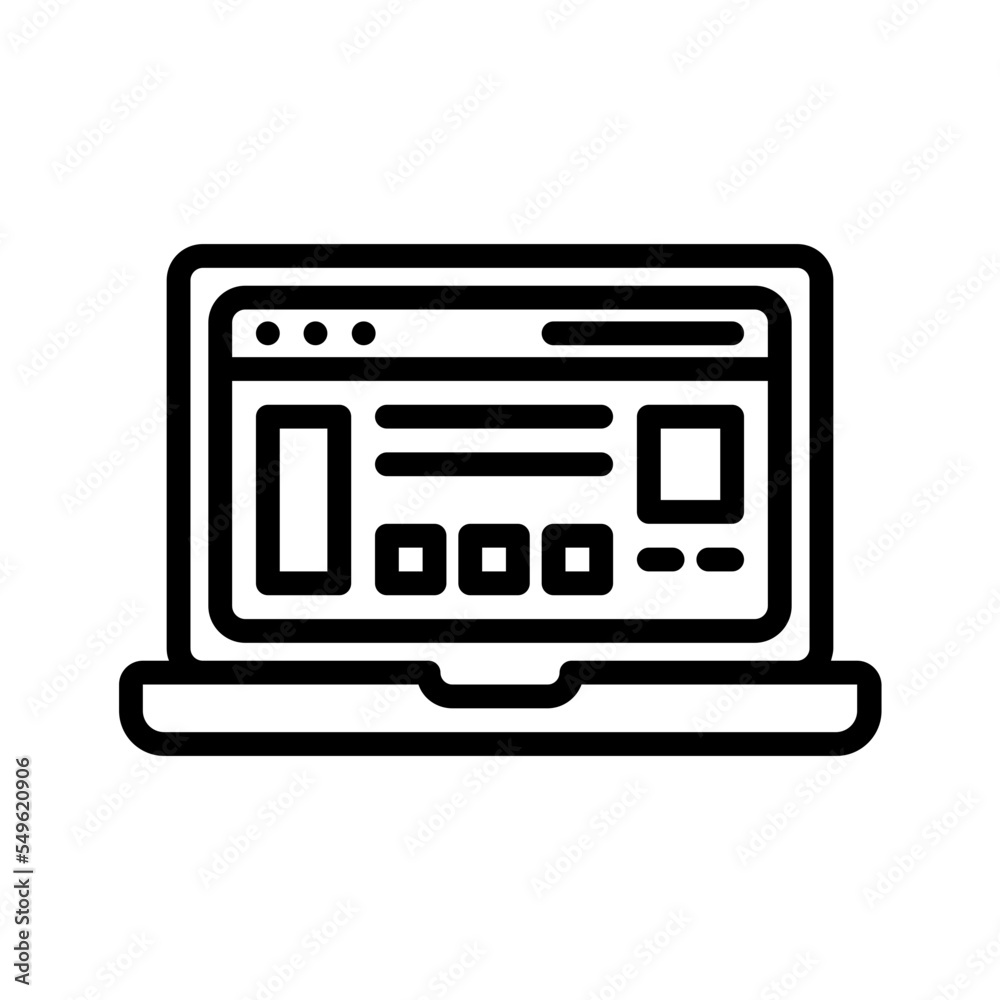 Black line icon for Interface Black line icon for Interface