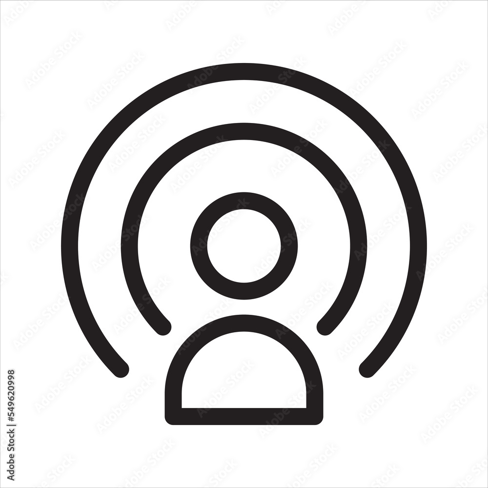 Signal user icon. Vector and glyph Signal user icon. Vector and glyph
