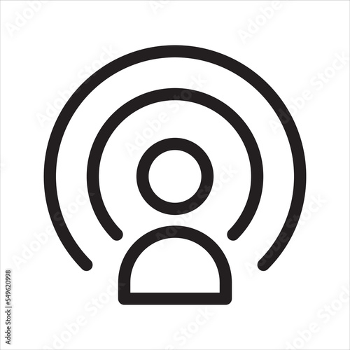 Signal user icon. Vector and glyph photo