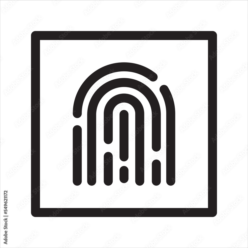 Fingerprint identity icon. Vector and glyph Fingerprint identity icon. Vector and glyph
