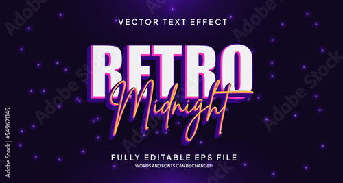 Editable Text Effect Modern retro Style