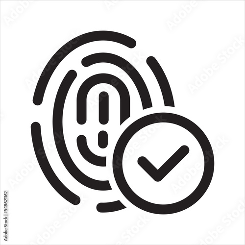 Fingerprint passed icon. Fingerprint success icon. Vector and glyph