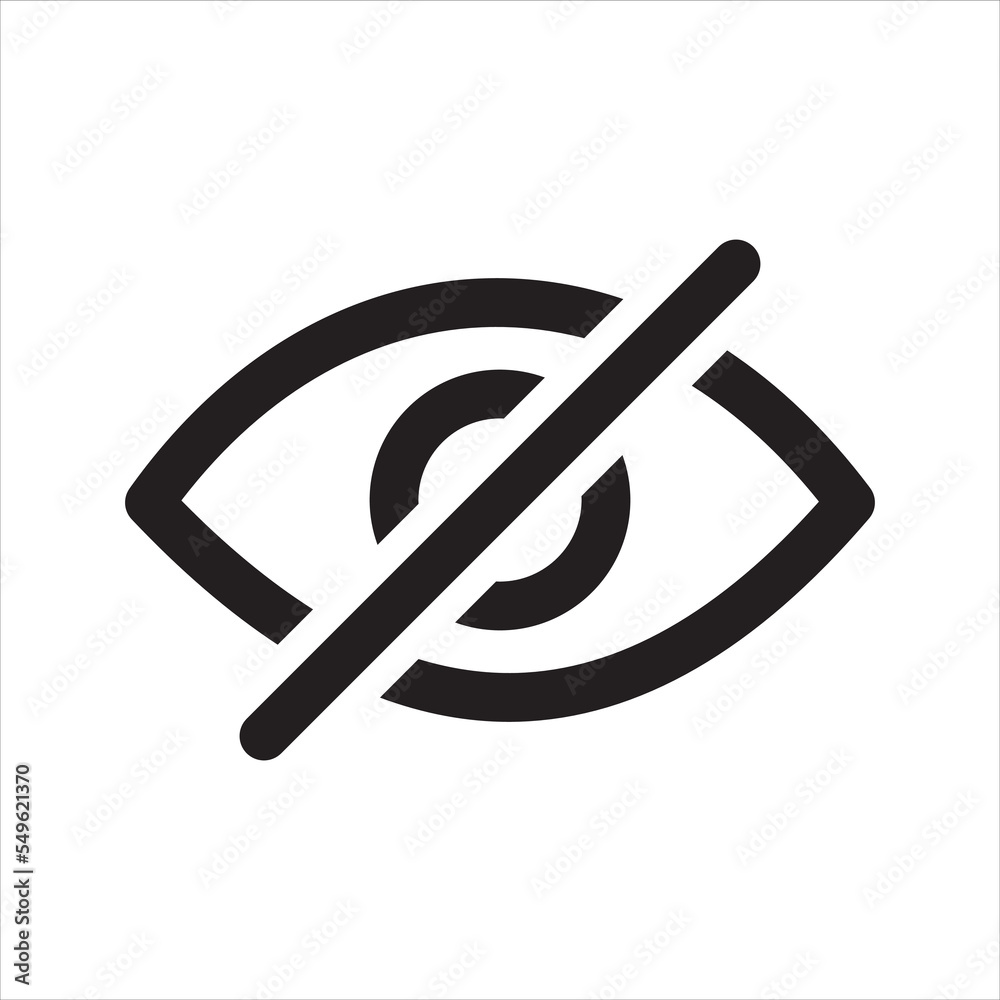 View off icon. Unsee icon. Vector and glyph View off icon. Unsee icon. Vector and glyph