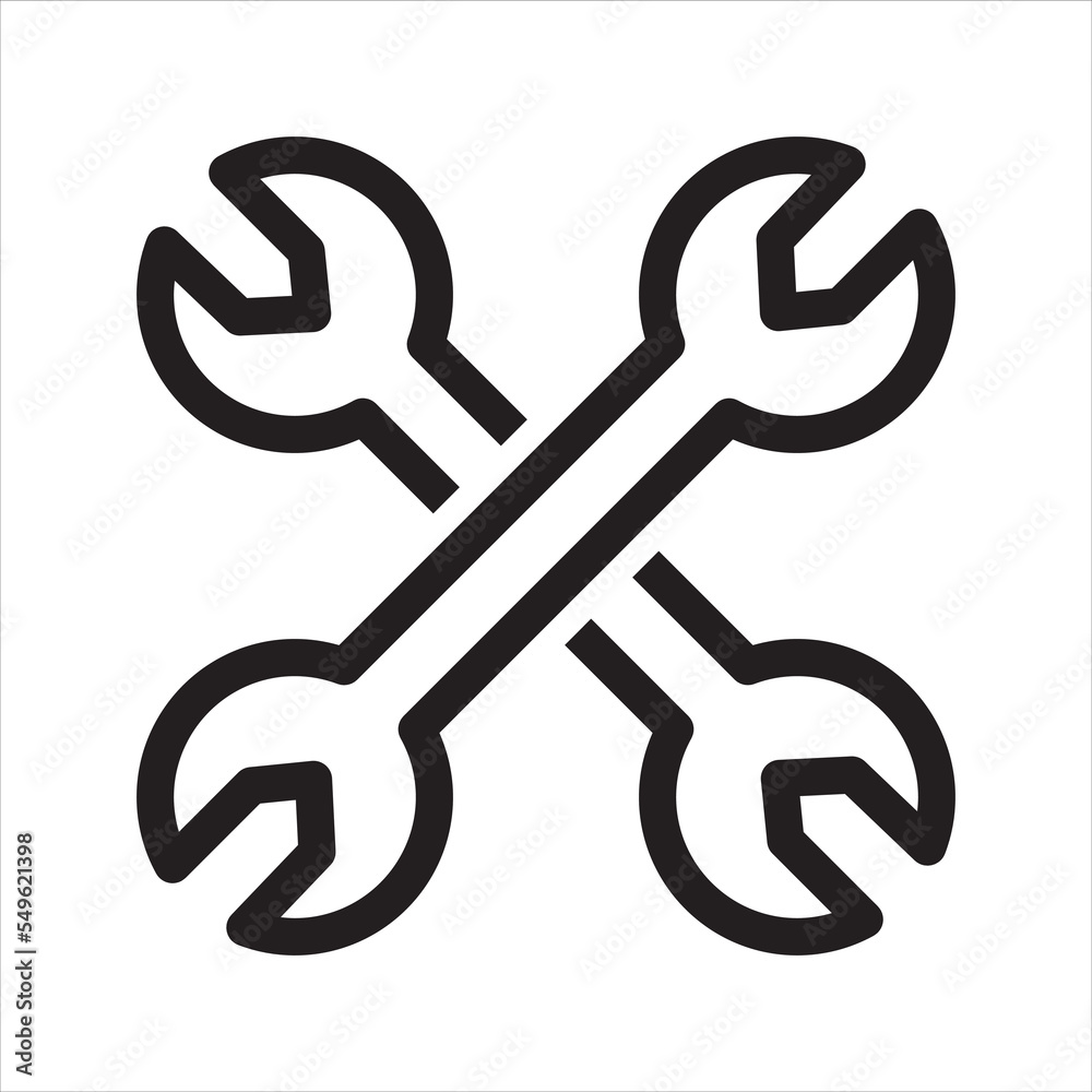 Repair tools icon. Wench icon. Vector and glyph Repair tools icon. Wench icon. Vector and glyph