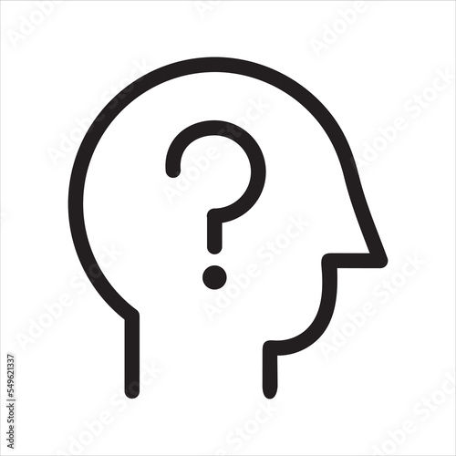 User question icon. Vector and glyph
