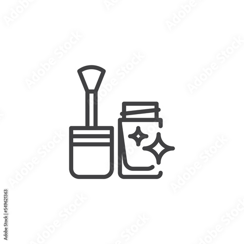 Nail polish brush line icon