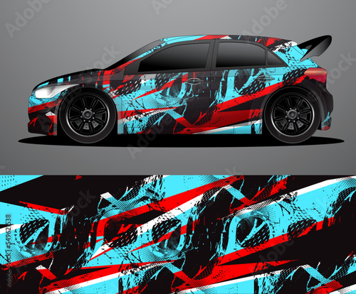 Rally car decal graphic wrap vector, abstract background