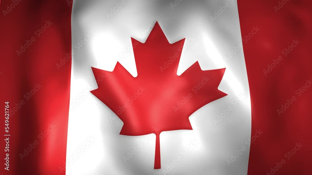 Animation of the Canadian flag. 4K. Canada flag flying, Canadian flag render animation Animation of the Canadian flag. 4K. Canada flag flying, Canadian flag render animation