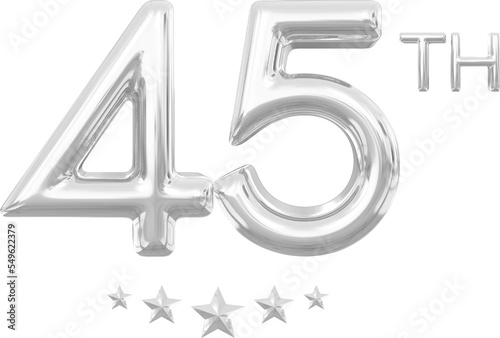 45year anniversary silver number