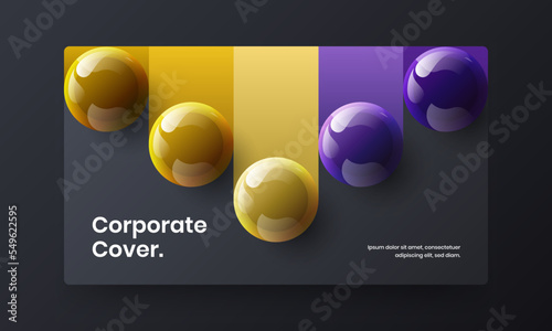 Original book cover design vector layout. Fresh 3D balls banner illustration. © kitka