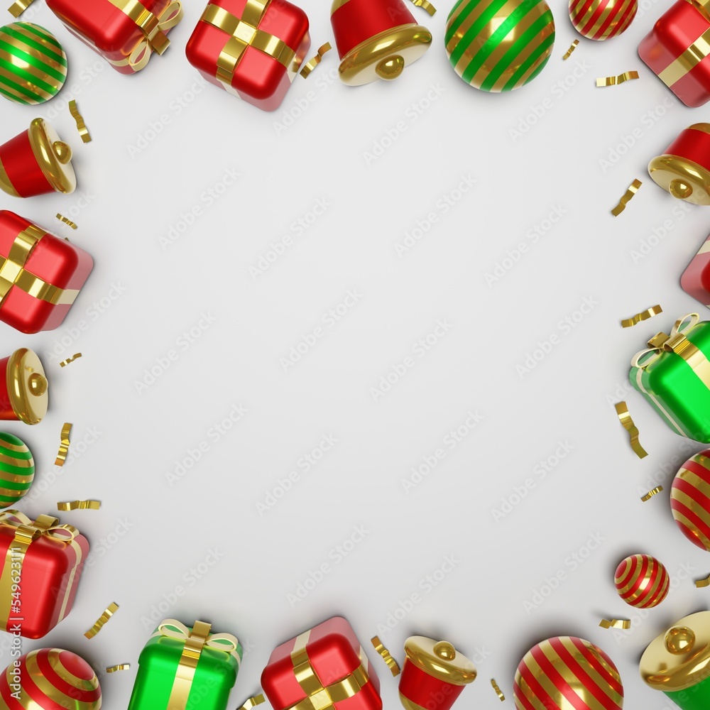 Christmas background with 3d ornaments Christmas background with 3d ornaments