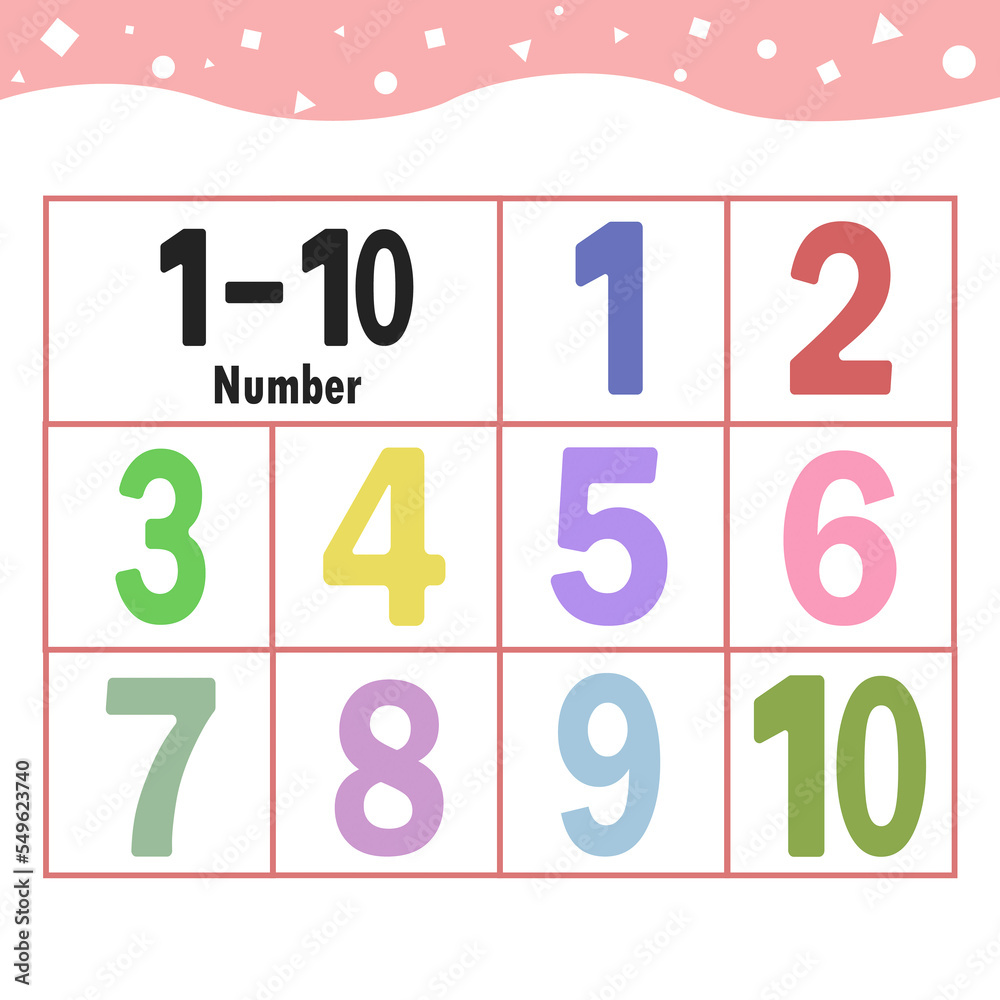 set of colorful numbers ,Bold trendy style typography contains 1, 2, 3, 4, 5, 6, 7, 8, 9, 0 for posters.