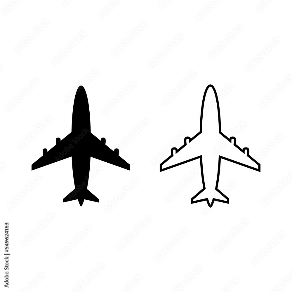 Vector illustration of Airplane icon set Vector illustration of Airplane icon set